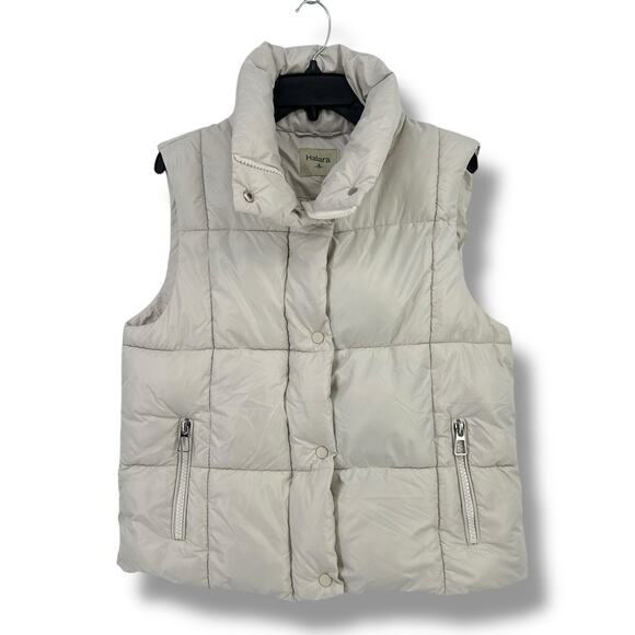 Halara Water Repellent Stand Collar Zipper Pocket Casual Puffer Vest Sz Medium - Picture 1 of 5